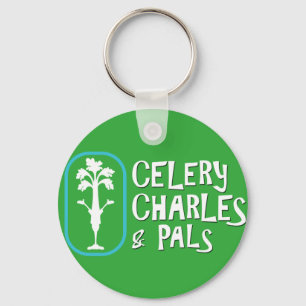 'Charles & Pals' Green Button Sleutelhanger