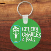 'Charles & Pals' Green Button Sleutelhanger (Voorkant)