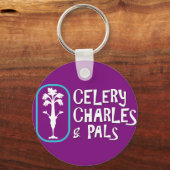 "Charles & Pals" Paarse Button Sleutelhanger (Voorkant)