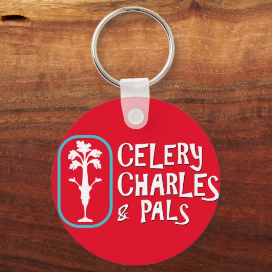 "Charles & Pals" Red Button Sleutelhanger (Voorkant)