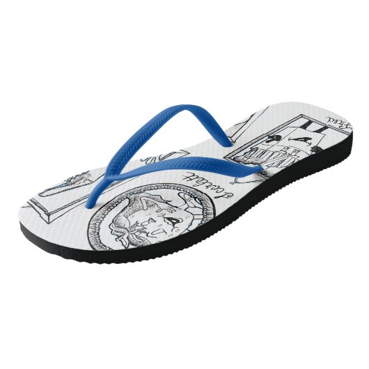 'Charles pals' Royal Blue Teenslippers (Schuin)