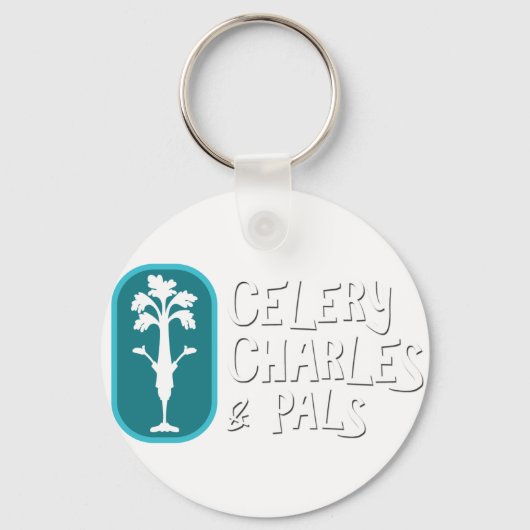 "Charles & Pals" White Button Sleutelhanger (Voorkant)