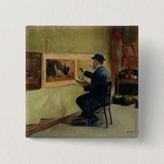 Charles Philippe Gevens, schoonvader van kunstenaa Vierkante Button 5,1 Cm (Voorkant)