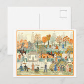 Charles Prendergast Schilderij, Central Park in He Briefkaart (Voorkant / Achterkant)