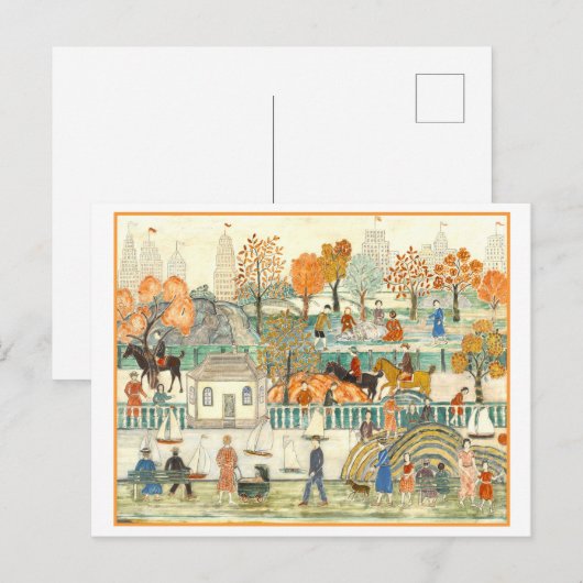 Charles Prendergast Schilderij, Central Park in He Briefkaart (Voorkant / Achterkant)