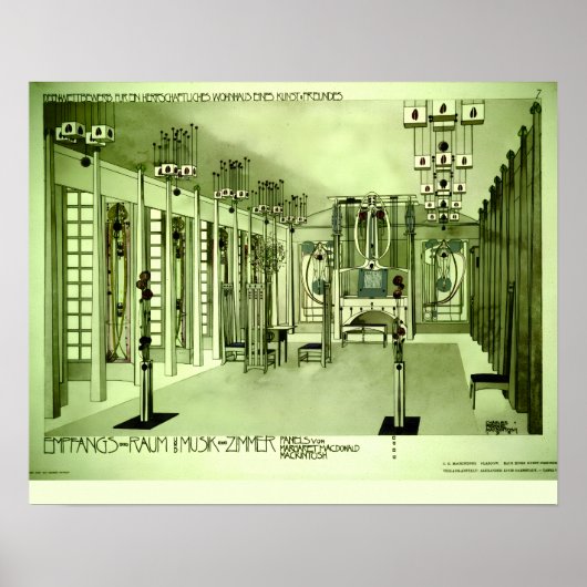 Charles Rennie Mackintosh 1901 Tekening Poster (Voorkant)