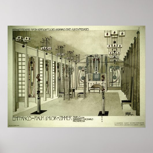 Charles Rennie Mackintosh 1901 Tekening Poster (Voorkant)