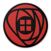 Charles Rennie Mackintosh Arts & Crafts Style Roos Keramische Knop (Voorkant)