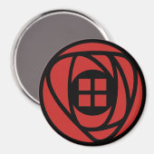Charles Rennie Mackintosh Arts & Crafts Style Roos Magneet (Voorkant / Achterkant)