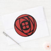 Charles Rennie Mackintosh Arts & Crafts Style Roos Ronde Sticker (Envelop)