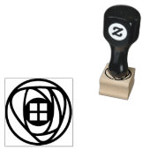 Charles Rennie Mackintosh Arts & Crafts Style Roos Rubberstempel (Gestempeld)