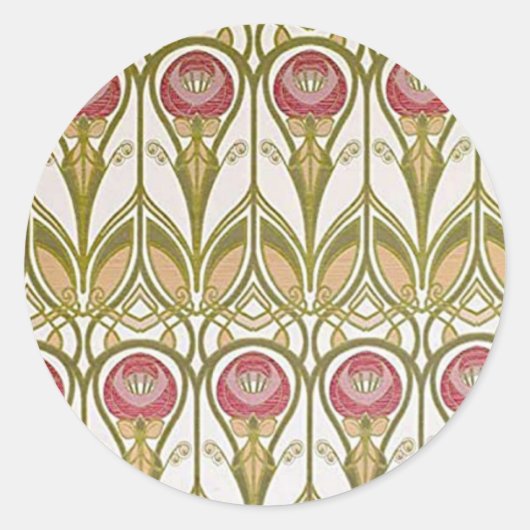Charles Rennie Mackintosh bloemen ontwerp Ronde Sticker (Voorkant)