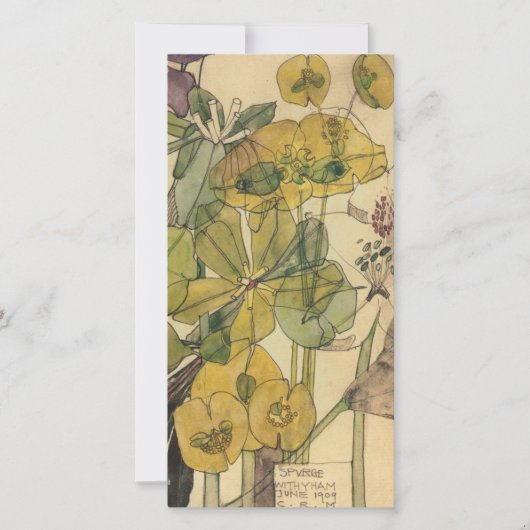 Charles Rennie Mackintosh - gezuiverd met Yham 190 Feestdagenkaart (Voorkant)