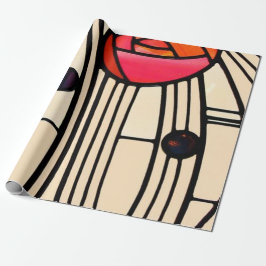 Charles Rennie Mackintosh Glas in lood Cadeaupapier (Uitgerold)