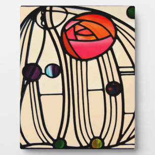 Charles Rennie Mackintosh Glas in lood Fotoplaat