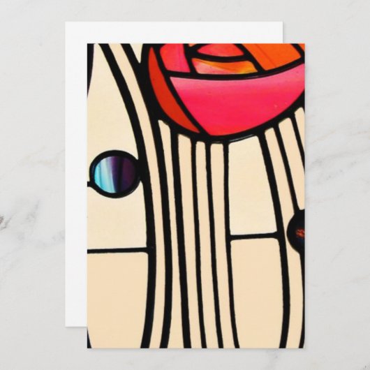 Charles Rennie Mackintosh Glas in lood Kaart (Voorkant / Achterkant)