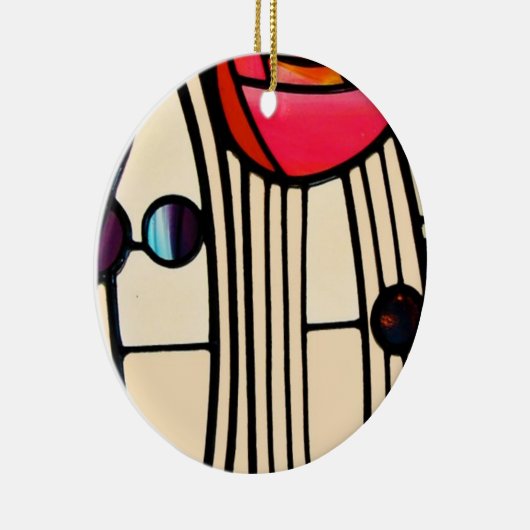 Charles Rennie Mackintosh Glas in lood Keramisch Ornament (Rechts)