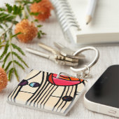 Charles Rennie Mackintosh Glas in lood Sleutelhanger (Voorkant Rechts)