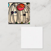 Charles Rennie Mackintosh Glas in lood Vierkante Visitekaartje (Voorkant / Achterkant)