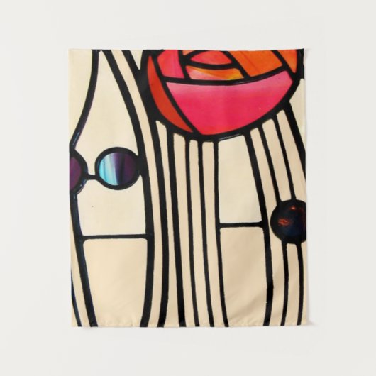 Charles Rennie Mackintosh Glas in lood Wandkleed (Voorkant)