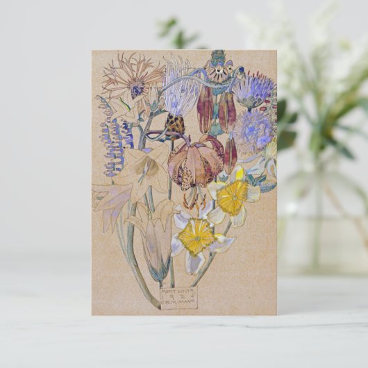 Charles Rennie Mackintosh - Mont Louis - Flower Informatiekaartje (Staand voorkant)