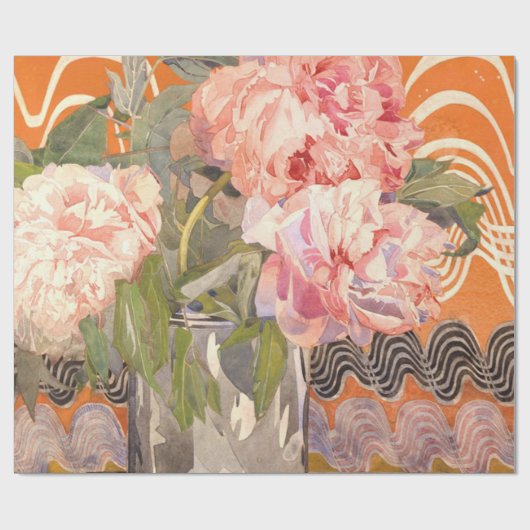 Charles Rennie Mackintosh - Peonies Cadeaupapier (Vlak)