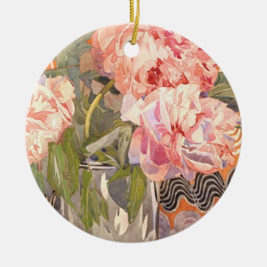 Charles Rennie Mackintosh - Peonies Keramisch Ornament (Voorkant)