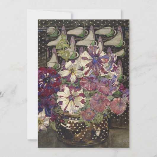 Charles Rennie Mackintosh - Petunia Feestdagenkaart (Voorkant)