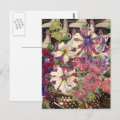 Charles Rennie Mackintosh - Petunias Briefkaart (Voorkant / Achterkant)
