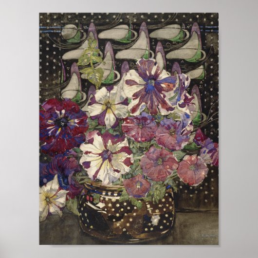 Charles Rennie Mackintosh - Petunias Poster (Voorkant)