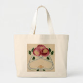 Charles Rennie Mackintosh Pink Red Rose Canvas tas (Voorkant)