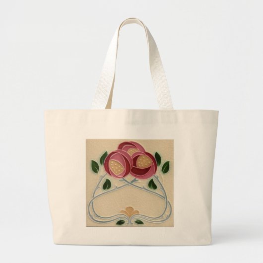 Charles Rennie Mackintosh Pink Red Rose Canvas tas (Voorkant)