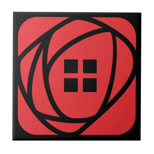 Charles Rennie Mackintosh Red Rose Tegeltje (Voorkant)