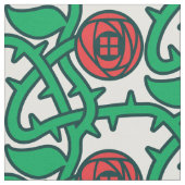 Charles Rennie Mackintosh Roos Pattern Fabric Stof (Close Up)