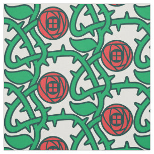Charles Rennie Mackintosh Roos Pattern Fabric Stof