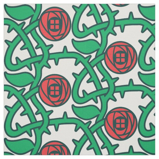 Charles Rennie Mackintosh Roos Pattern Fabric Stof (Swatch)