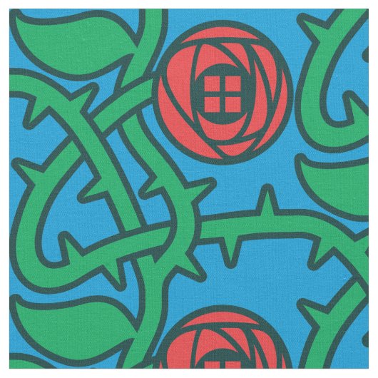 Charles Rennie Mackintosh Roos Pattern Stof (Close Up)