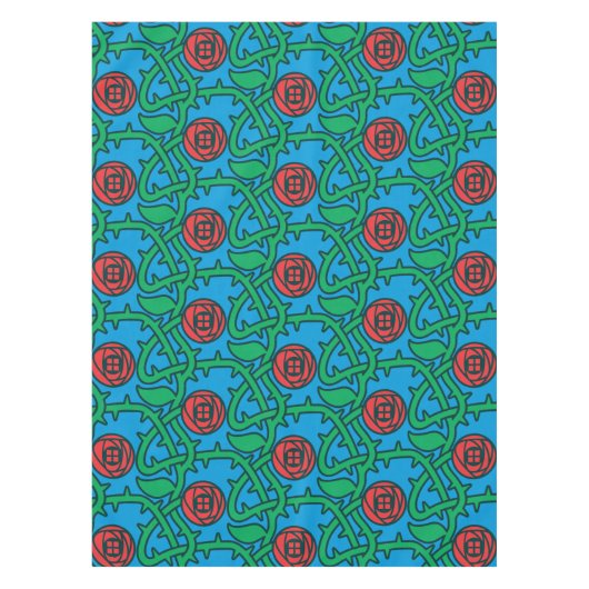 Charles Rennie Mackintosh Roos Pattern Tafelkleed (Voorkant)