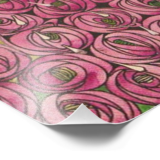 Charles Rennie Mackintosh - Rozen Foto Afdruk (Hoek)