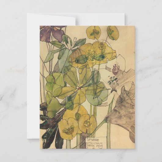 Charles Rennie Mackintosh - Spurge With Yham 1909 Bedankkaart (Voorkant)
