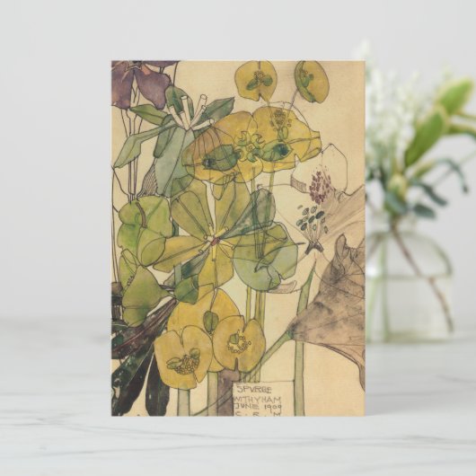 Charles Rennie Mackintosh - Spurge With Yham 1909 Bedankkaart (Staand voorkant)