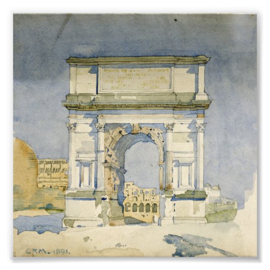 Charles Rennie Mackintosh - The Arch of Titus, Rom Foto Afdruk (Voorkant)