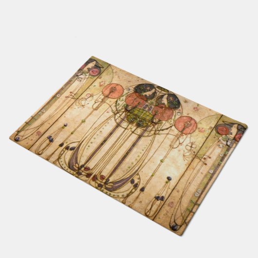Charles Rennie Mackintosh The Wassail Deurmat (Schuin)