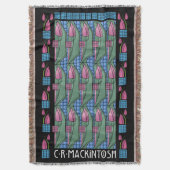 Charles Rennie Mackintosh Tulip Pattern Deken (Voorkant Verticaal)