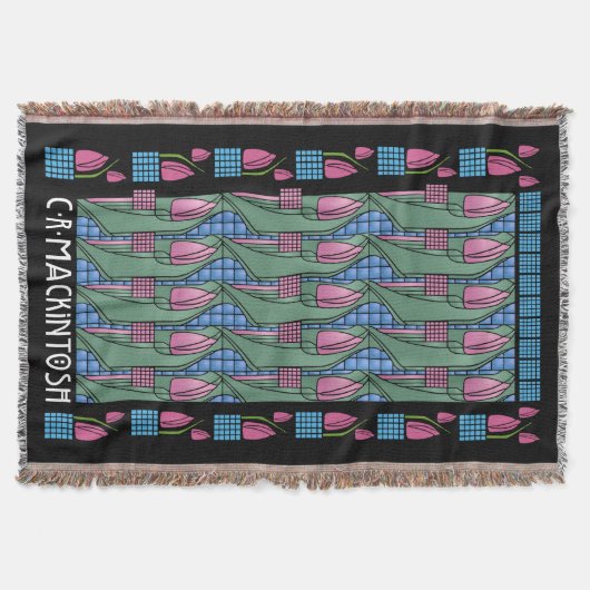 Charles Rennie Mackintosh Tulip Pattern Deken (Voorkant)