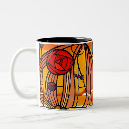 Charles Rennie Mackintosh-venster Tweekleurige Koffiemok (Links)