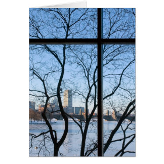 Charles River Basin, Boston MA, Card, bevroren