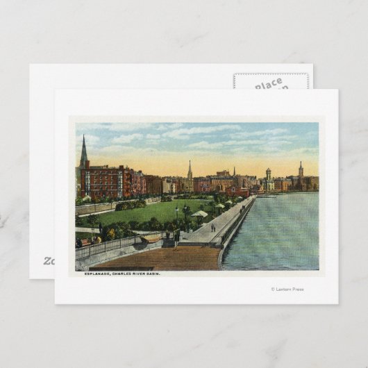 Charles River Basin en Esplanade Uitzicht Briefkaart (Voorkant / Achterkant)