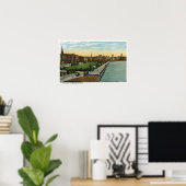 Charles River Basin en Esplanade Uitzicht Poster (Thuiskantoor)