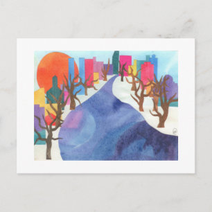 Charles River in Wintertime Briefkaart